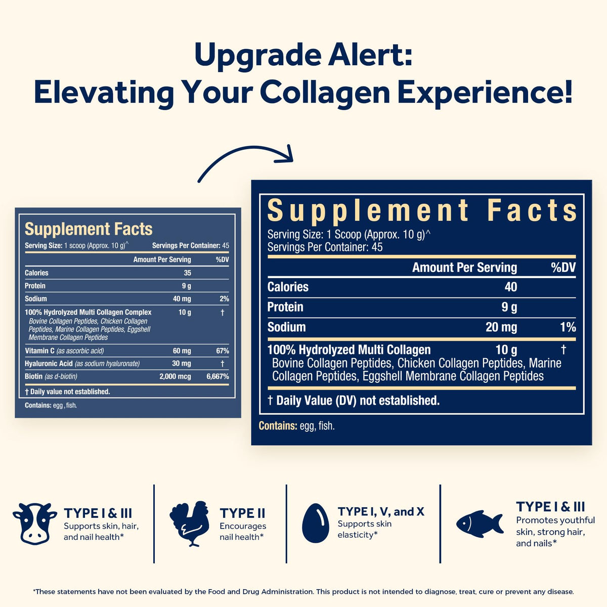 Multi Collagen Peptides Powder Type I II III V X 16oz G137995