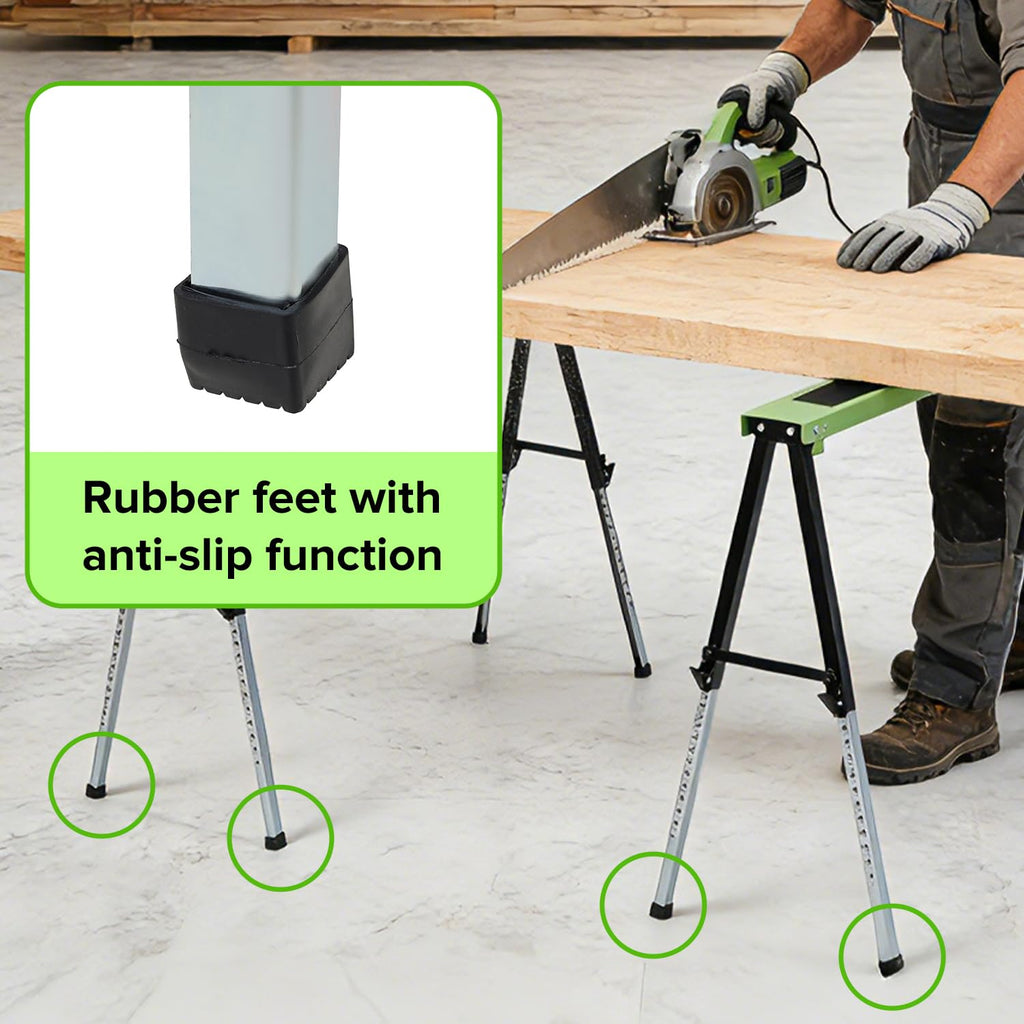 Adjustable Height Folding Sawhorse 2-Pack, 660lb Capacity Z820263
