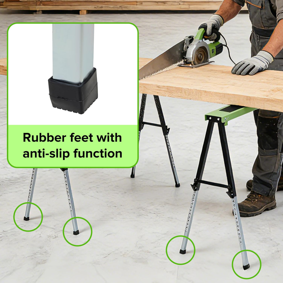 Adjustable Height Folding Sawhorse 2-Pack, 660lb Capacity Z820263