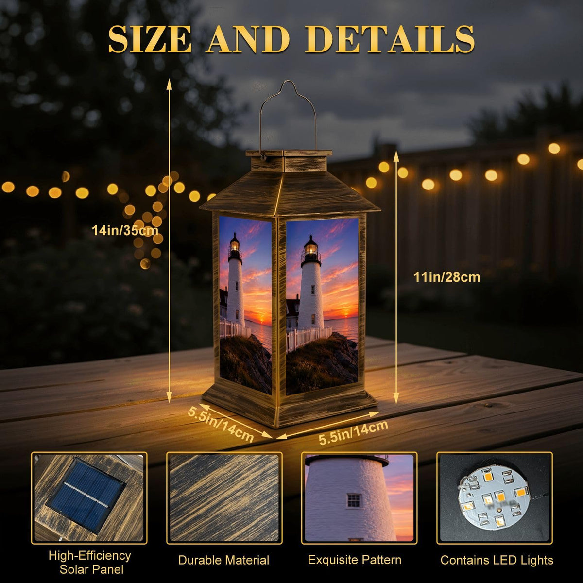 Solar Lantern Outdoor Waterproof LED Hanging Solar Lights Q649
