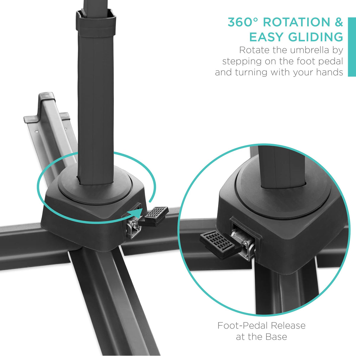 10ft Solar LED Cantilever Patio Umbrella O46846