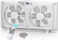 Twin Window Fan with 9-Inch Blades, 3 Speeds, Thermostat Control V758322