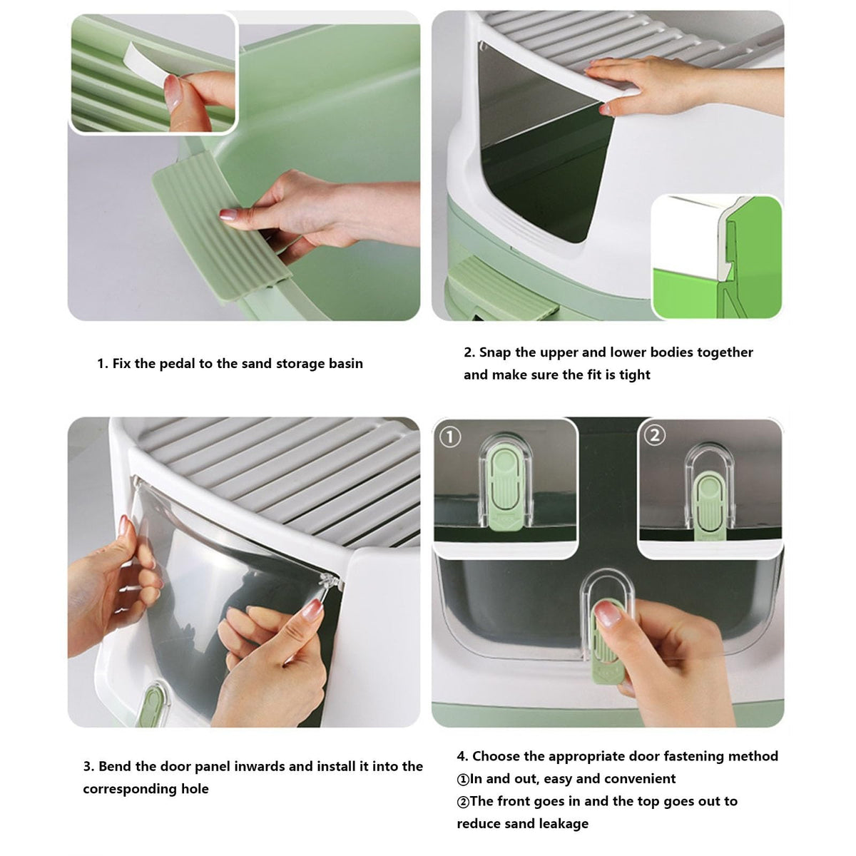 Enclosed Plastic Cat Litter Box with Lid and Scoop J83367