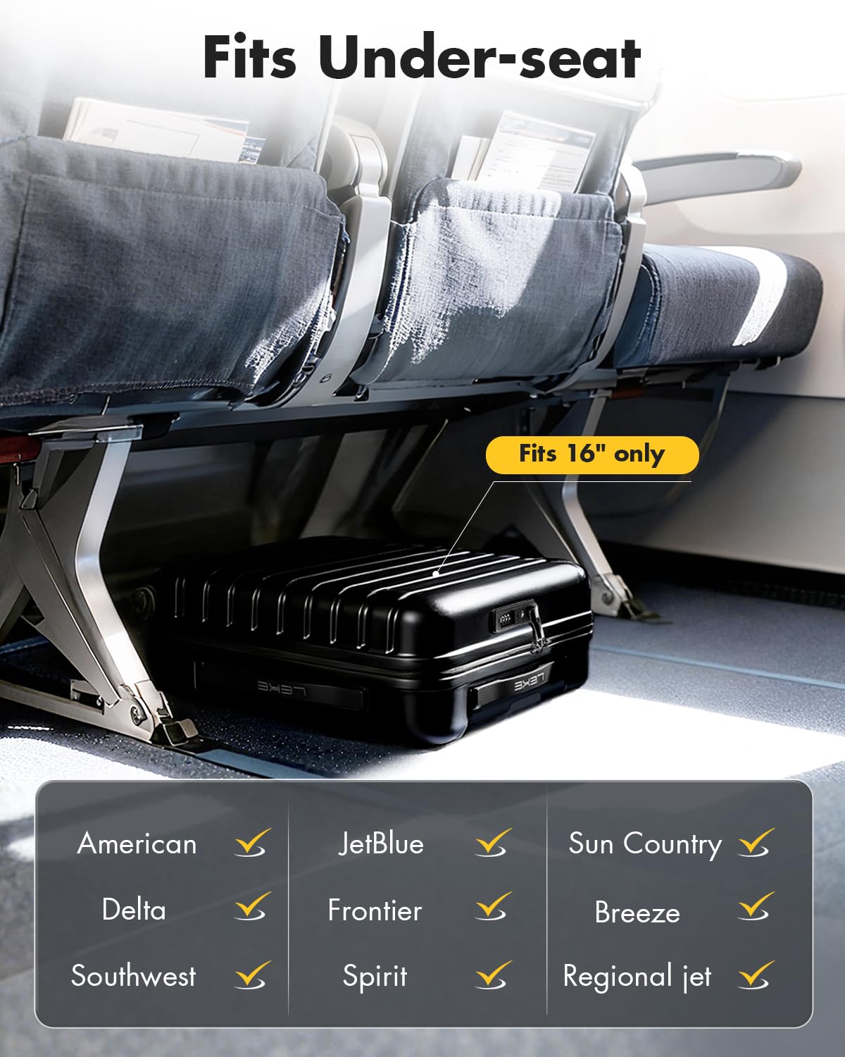16 Inch Underseat Carry On Luggage K973