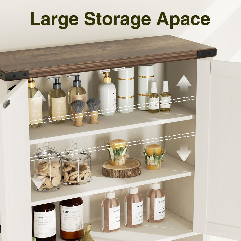 Over The Toilet Storage Cabinet with Adjustable Shelf, White B240226
