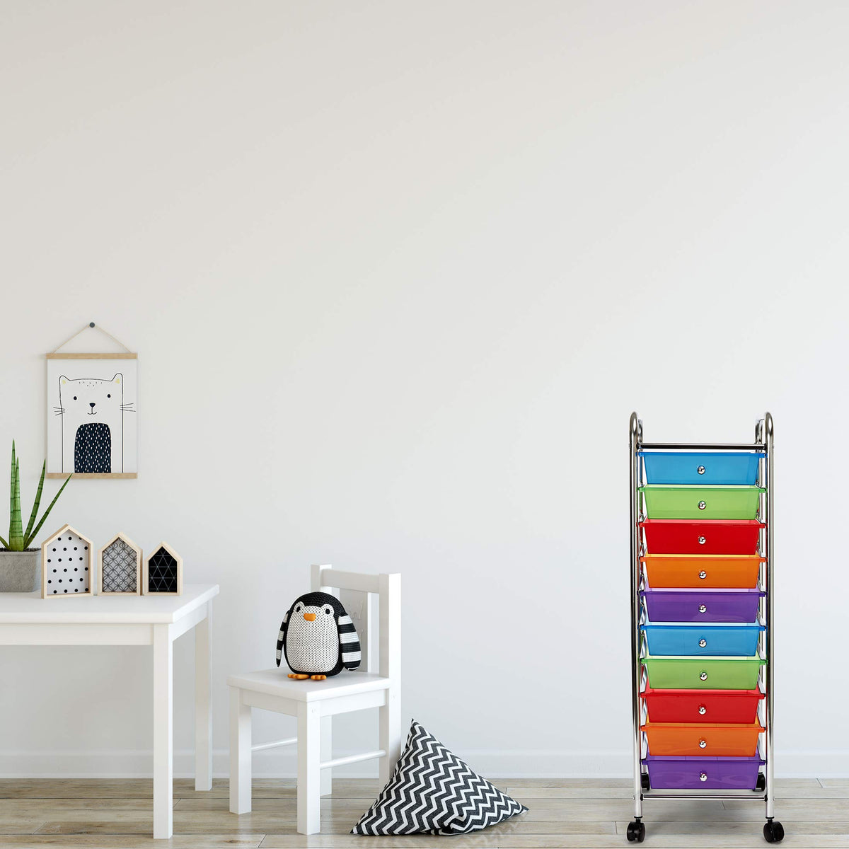 10 Drawer Rolling Storage Cart J9866