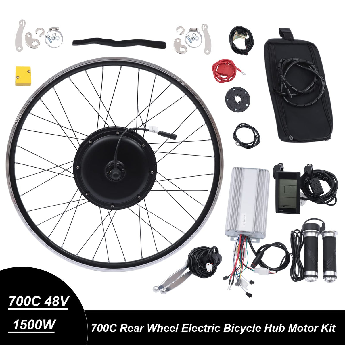 48V 1500W 700C Rear Wheel Electric Bike Conversion Kit with LCD Display V9517