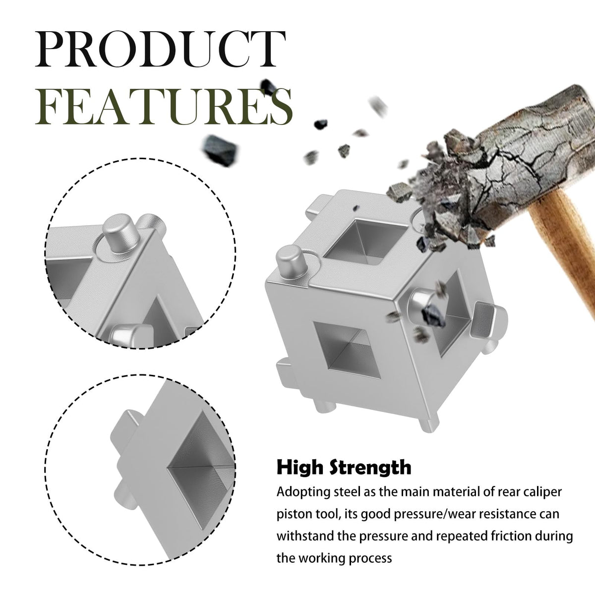 Brake Caliper Compression Tool with 3/8" Square Drive Hole X9618
