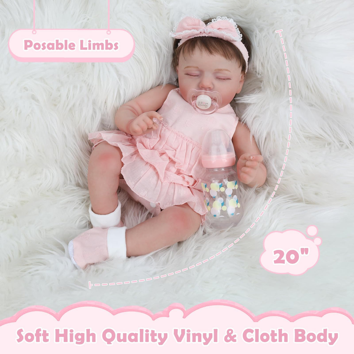 20 Inch Realistic Sleeping Newborn Baby Doll N18470