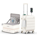 Expandable 20Inch Carry On Hardside Suitcase Milky White M382482