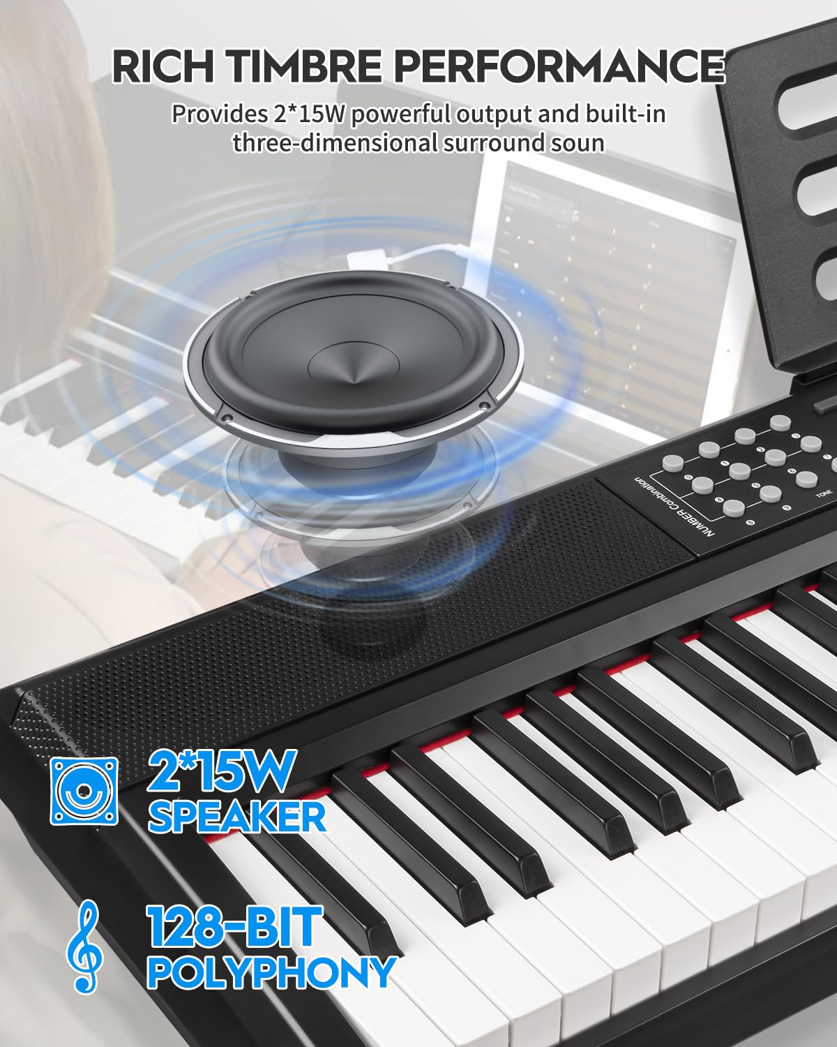 88 Keys Weighted Hammer-Action Digital Piano with Sustain Pedal J55793