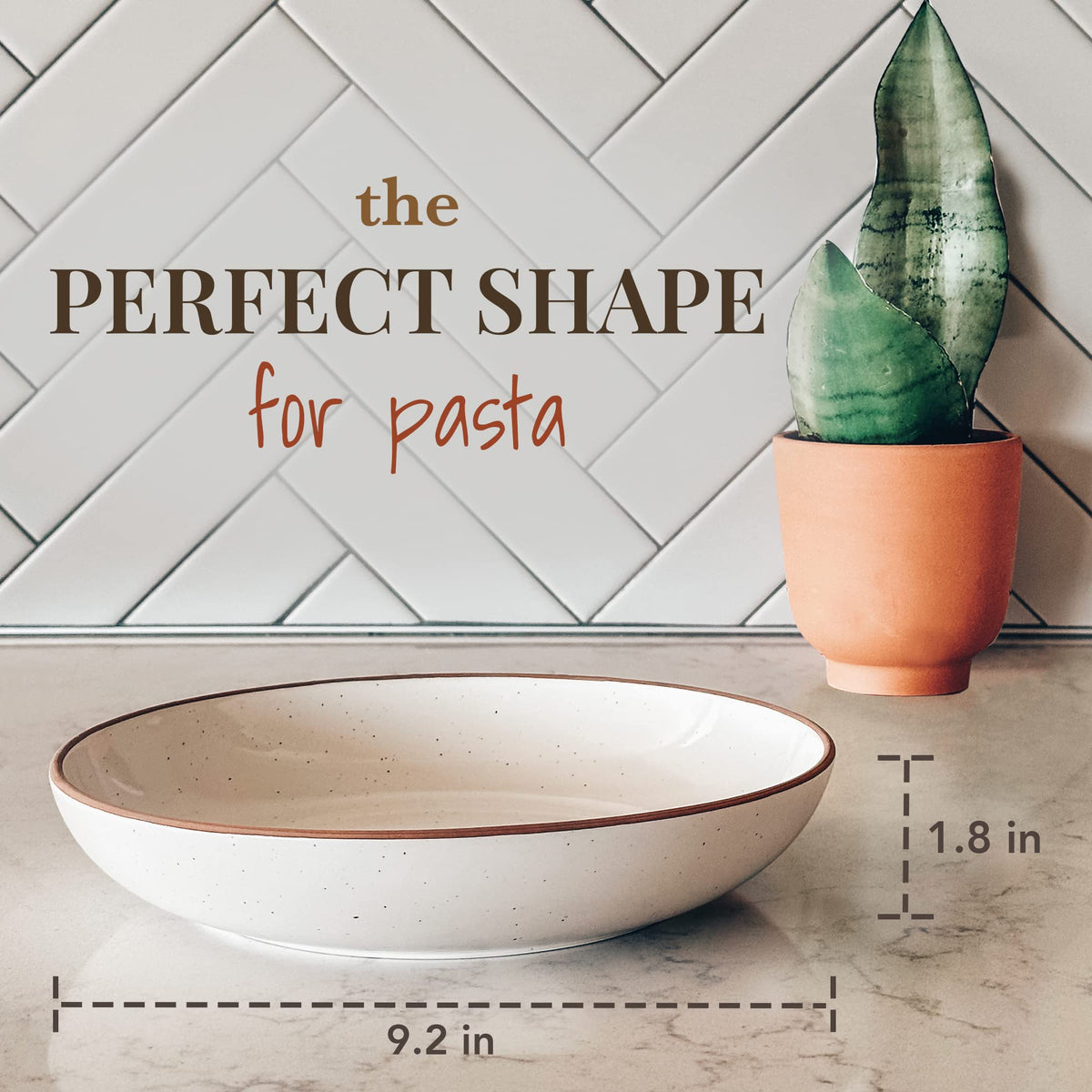 Ceramic Pasta Bowls 30oz Set of 4 Vanilla White Y8092