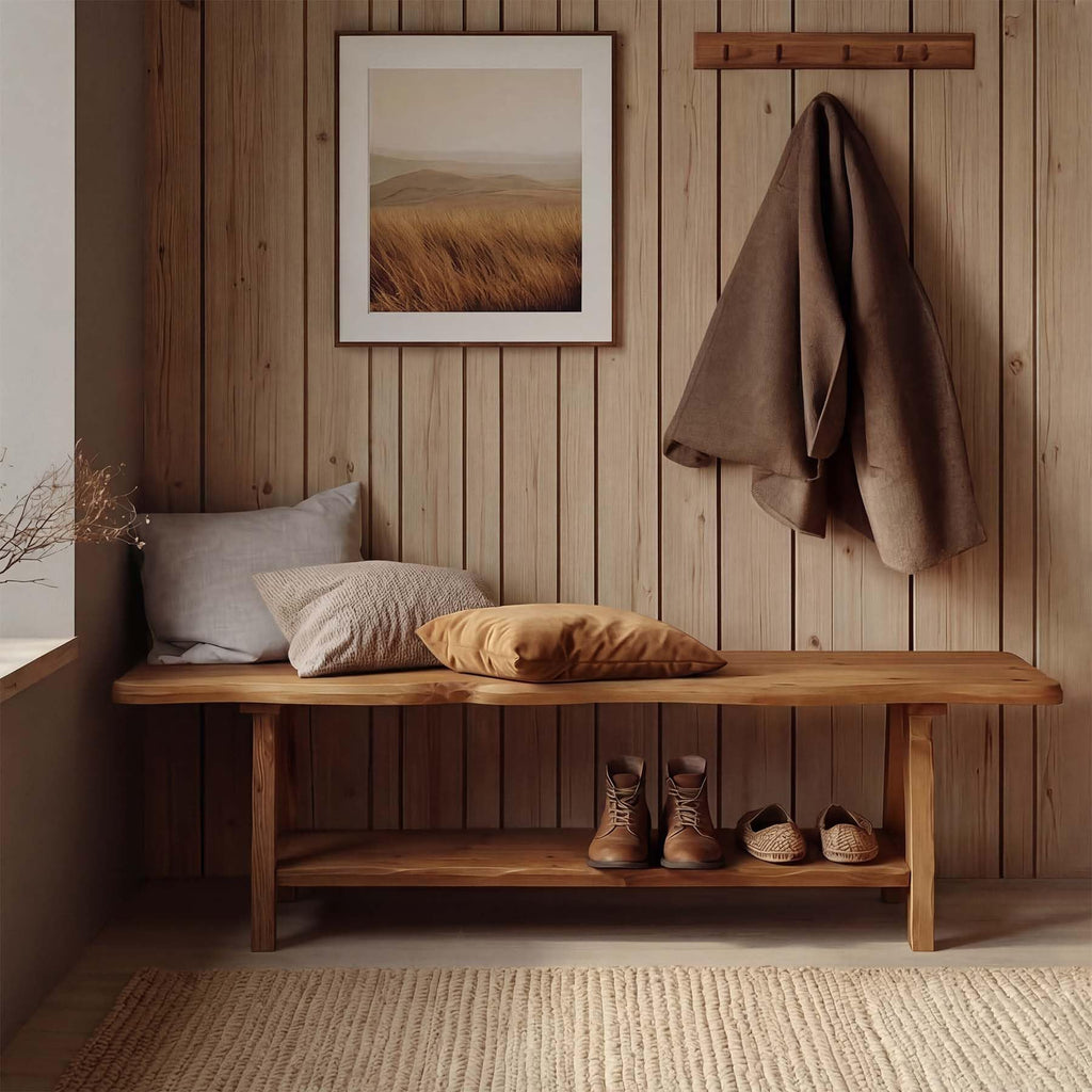 Brown Solid Wood Entryway Bench L651078