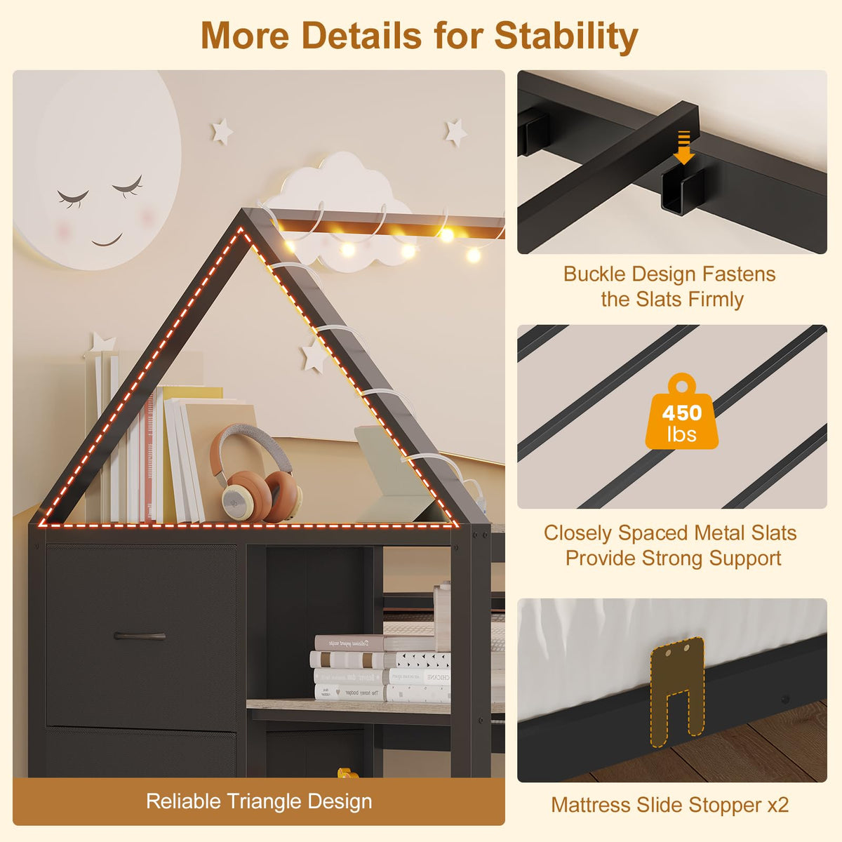 Twin Bunk Bed with Storage Bookshelf, 6 Drawers & USB I976179