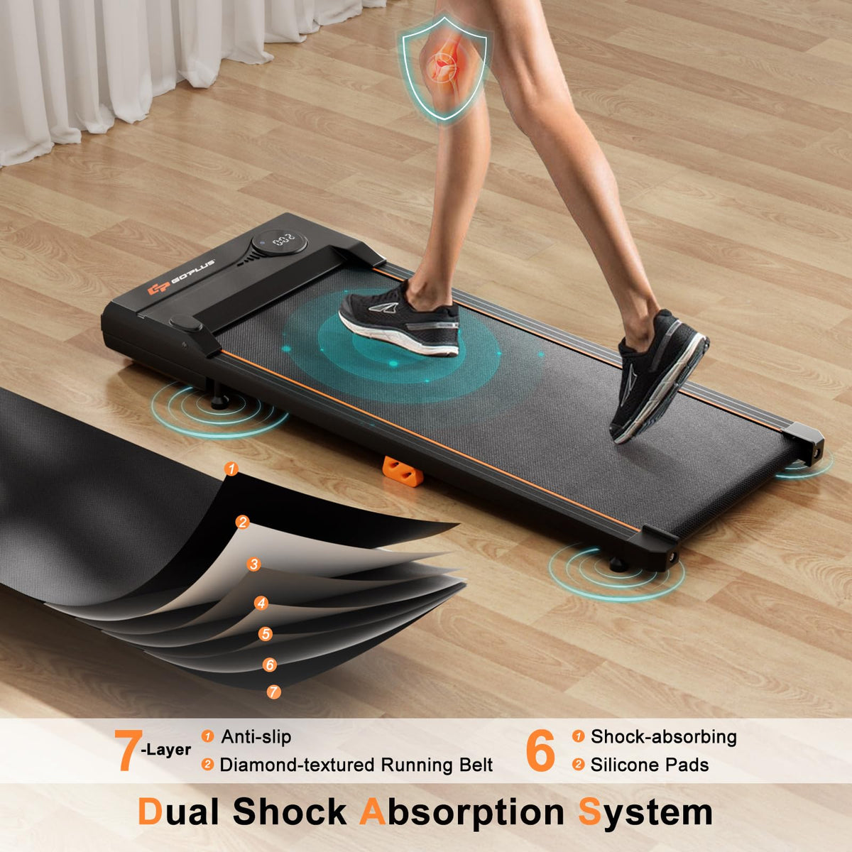 340 LBS Capacity Under Desk Treadmill with Remote Control T3942