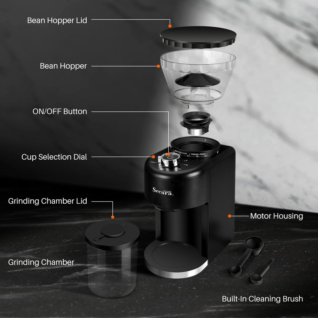 Electric Conical Burr Coffee Grinder with 35 Adjustable Grind Settings K474