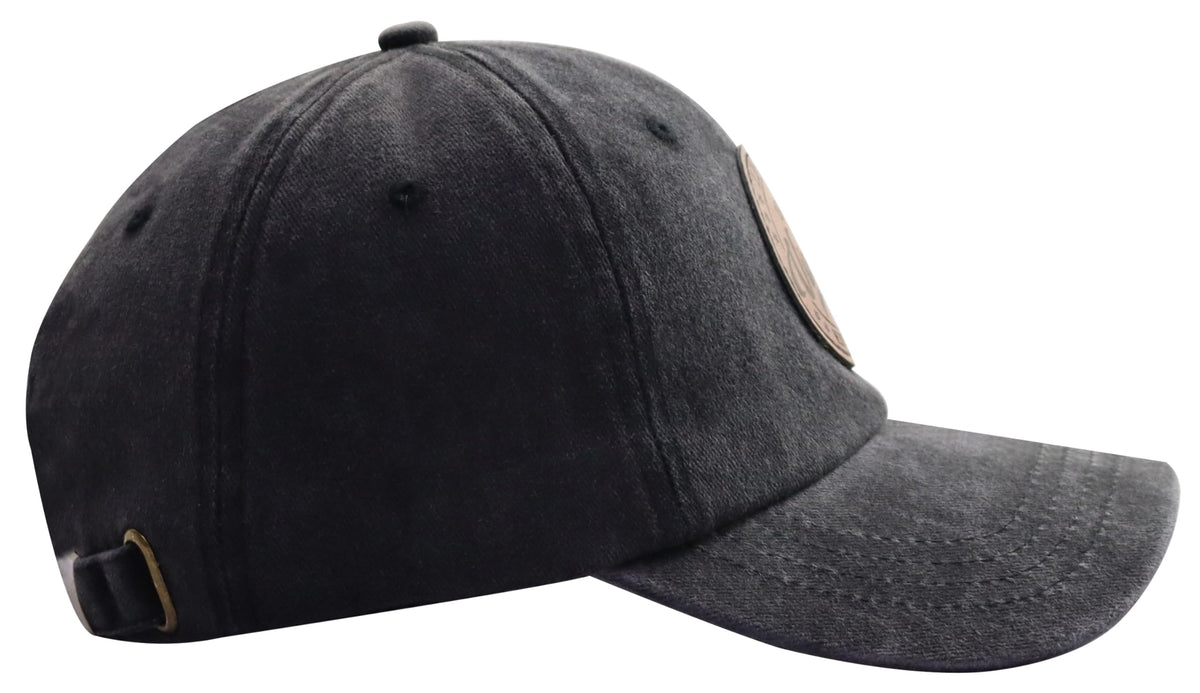 Vintage Adjustable Leather Patch Baseball Cap C42468