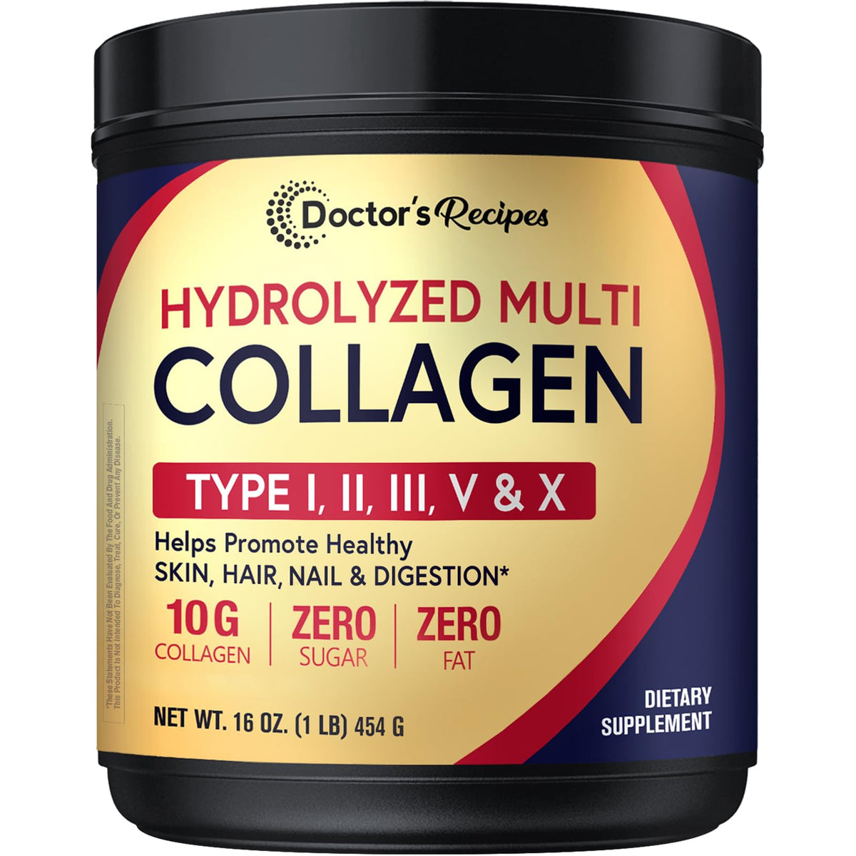 Multi Collagen Peptides Powder Type I II III V X 16oz G137995
