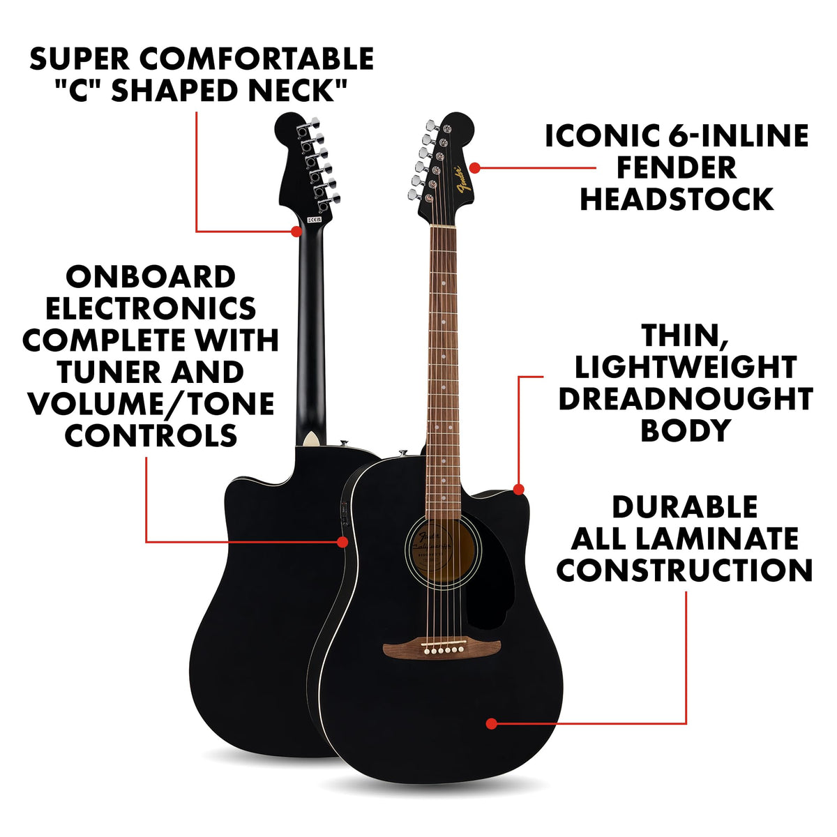 Black Acoustic Guitar R8145