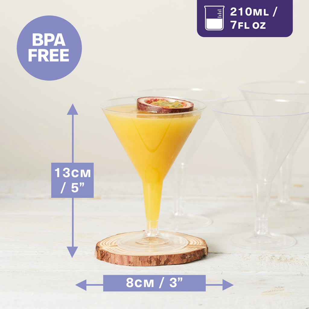 24 Oz Plastic Martini Cocktail Glasses J5565