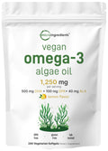 Vegan Omega 3 Algae Oil 240 Veggie Softgels DHA 500mg DPA 100mg Lemon Flavored X453919