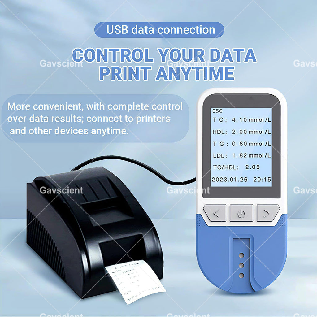 5 in 1 Lipid Test Meter Cholesterol Monitor Kit with 25 Strips B1070