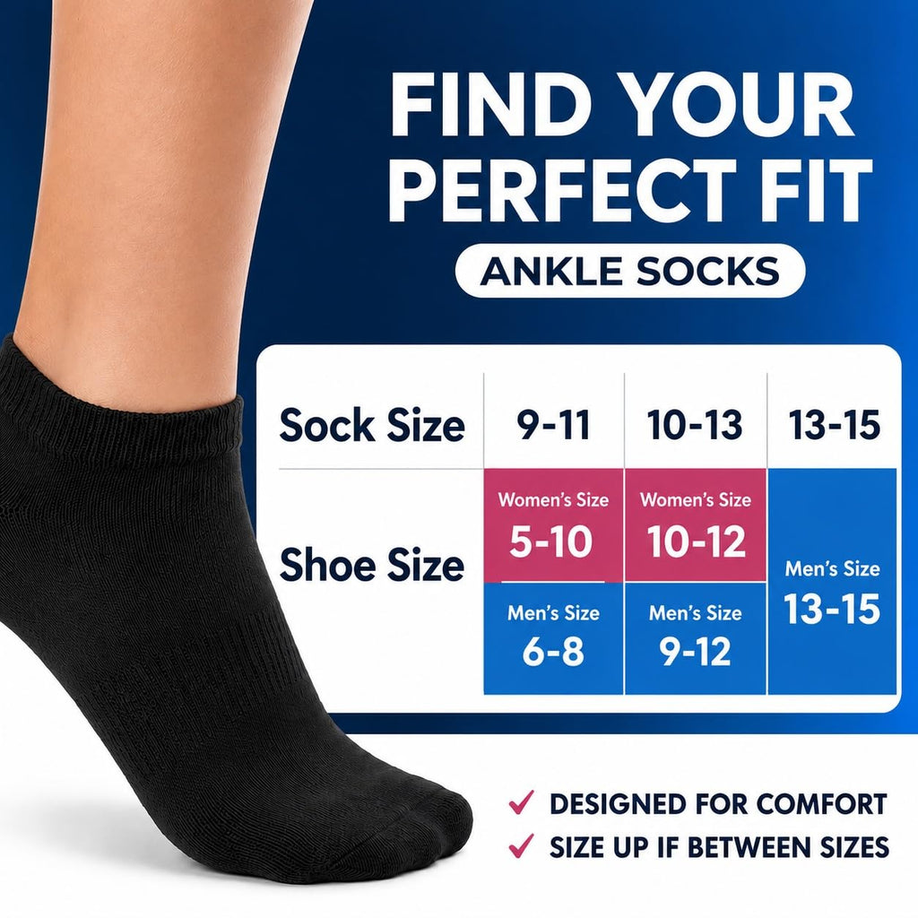 Loose Fit Non-Binding Ankle Socks 6 Pairs P1670