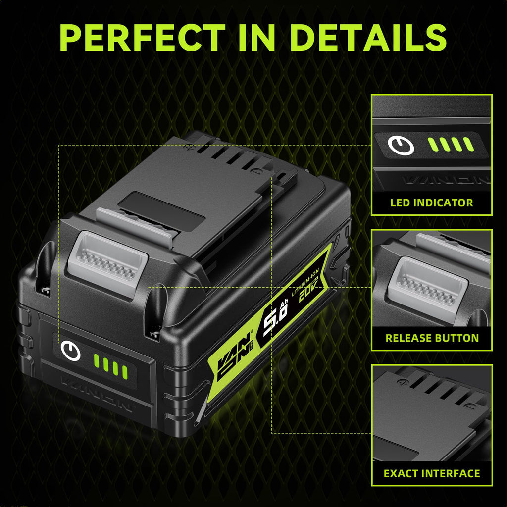 20V Max 5.0Ah Lithium Battery 2 Pack P754