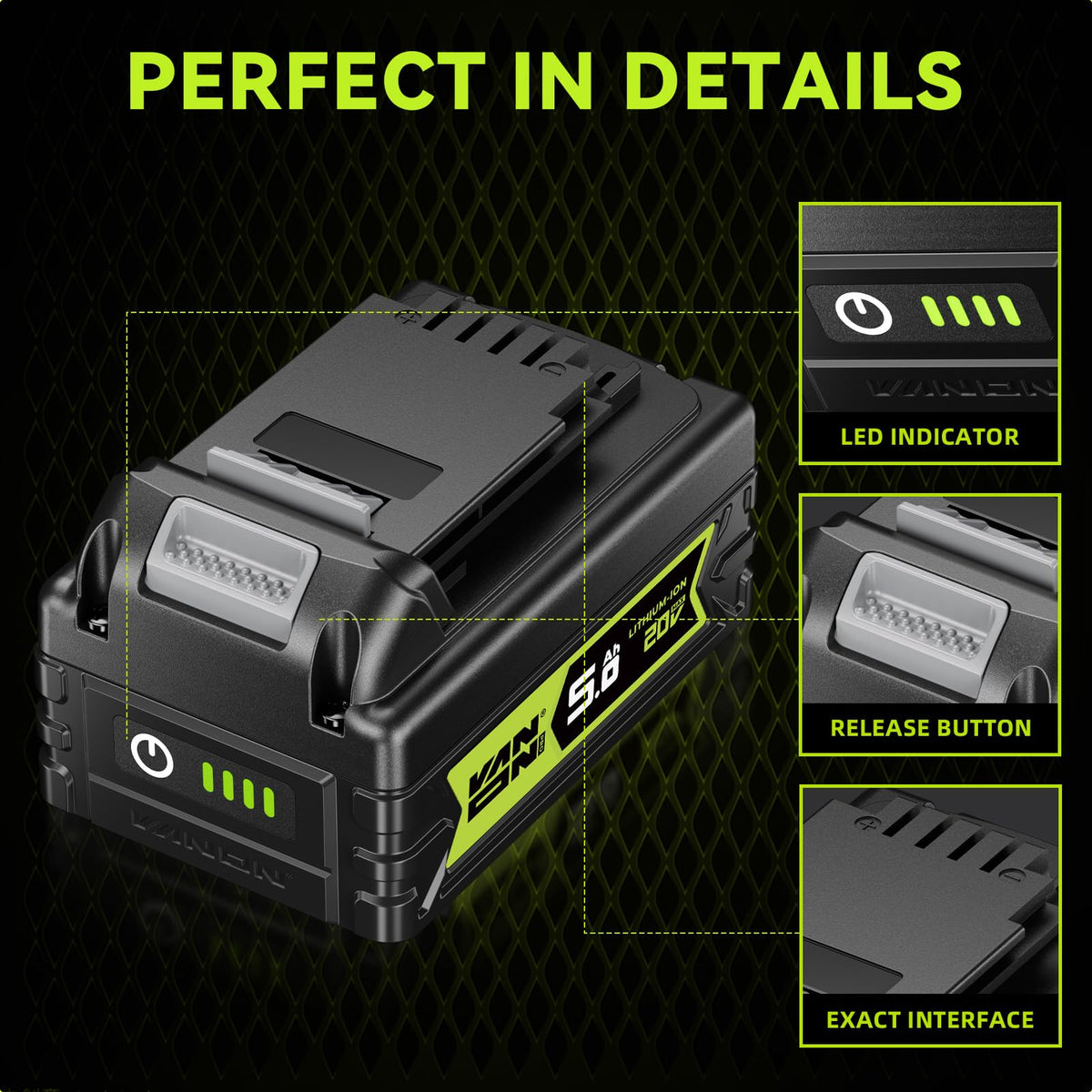 20V Max 5.0Ah Lithium Battery 2 Pack P754