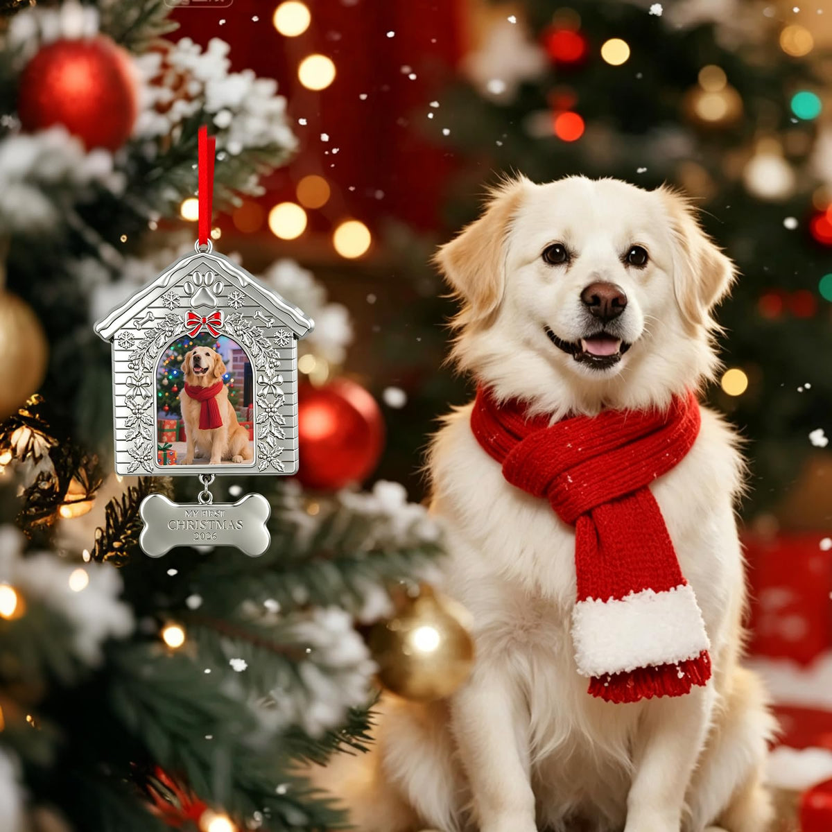Dog First Christmas Ornament 2026 Metal Photo Frame P818308