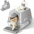 XL Stainless Steel Litter Box with Lid M445