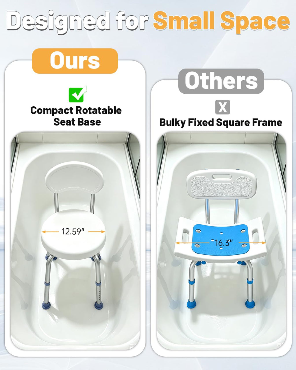 Swivel Shower Chair with Back D169757