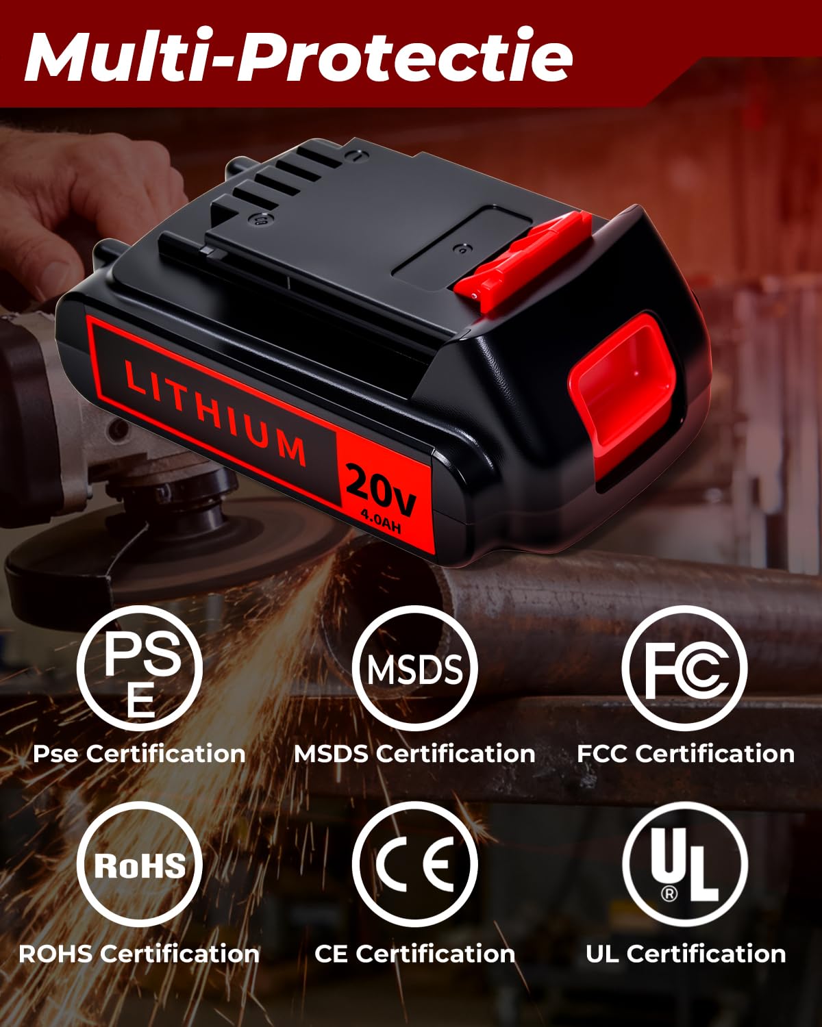 20V 4.0Ah Lithium Battery 2-Pack D4853