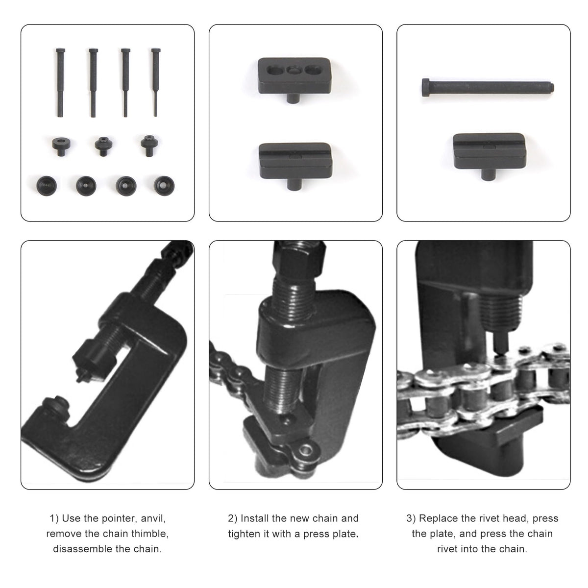 21 PCS Rivet and Roller Chain Link Removal Tool Kit I197