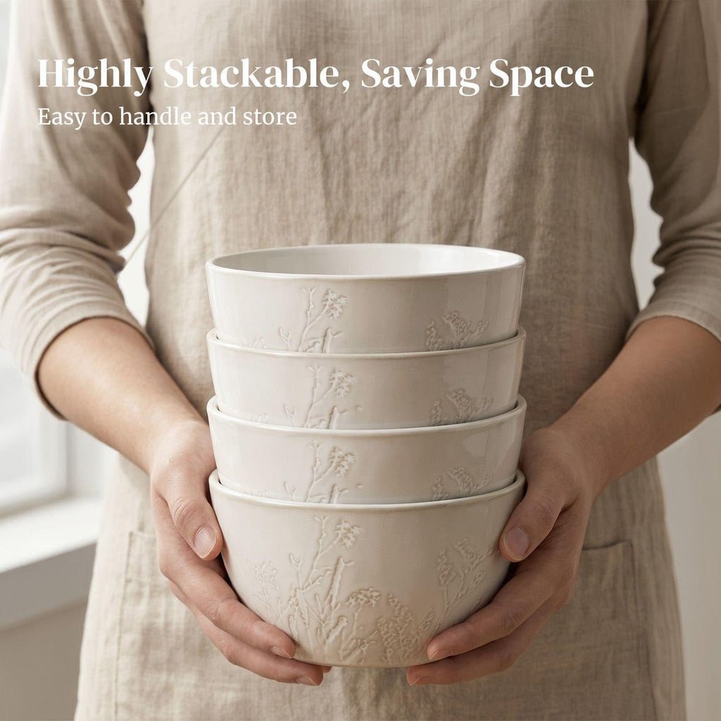 32 OZ Ceramic Soup Bowls Set of 4 H8806