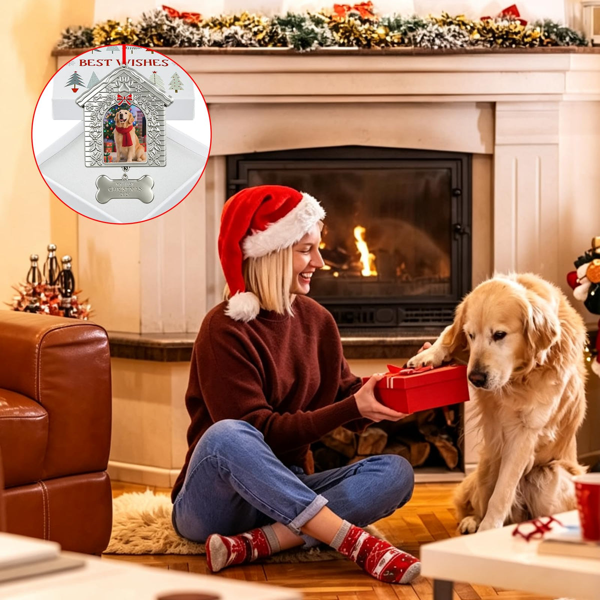 Dog First Christmas Ornament 2026 Metal Photo Frame P818308