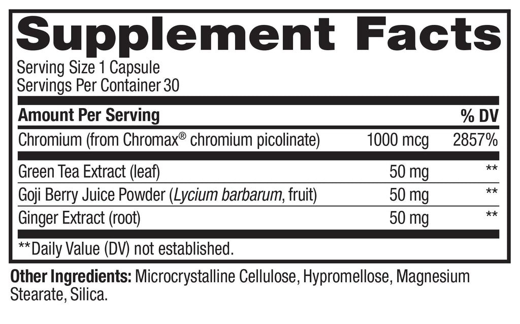 Metabolism Support 1000 mcg Chromium 30 Count U1510