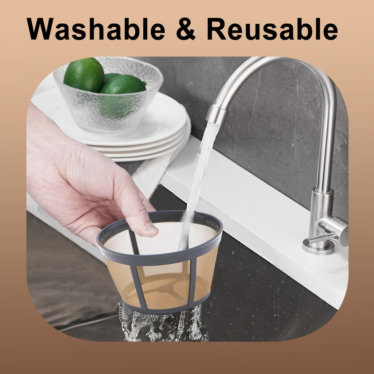 2 Pack Reusable Coffee Filter U174