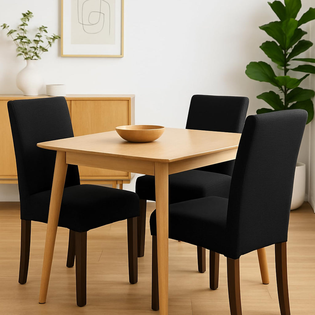 Black 6 Pack Dining Chair Covers Y74138