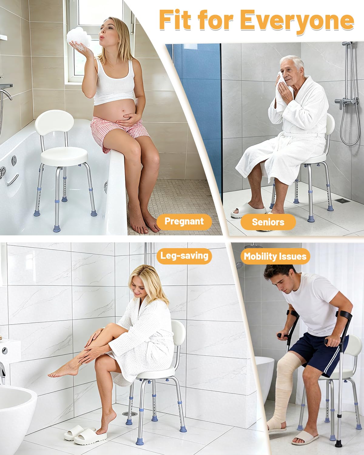 Swivel Shower Chair with Back D169757