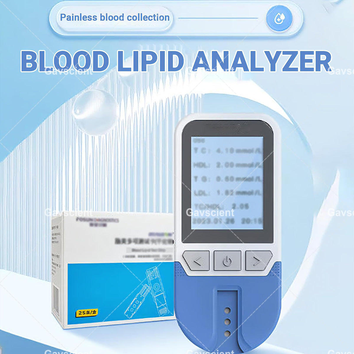5 in 1 Lipid Test Meter Cholesterol Monitor Kit with 25 Strips B1070