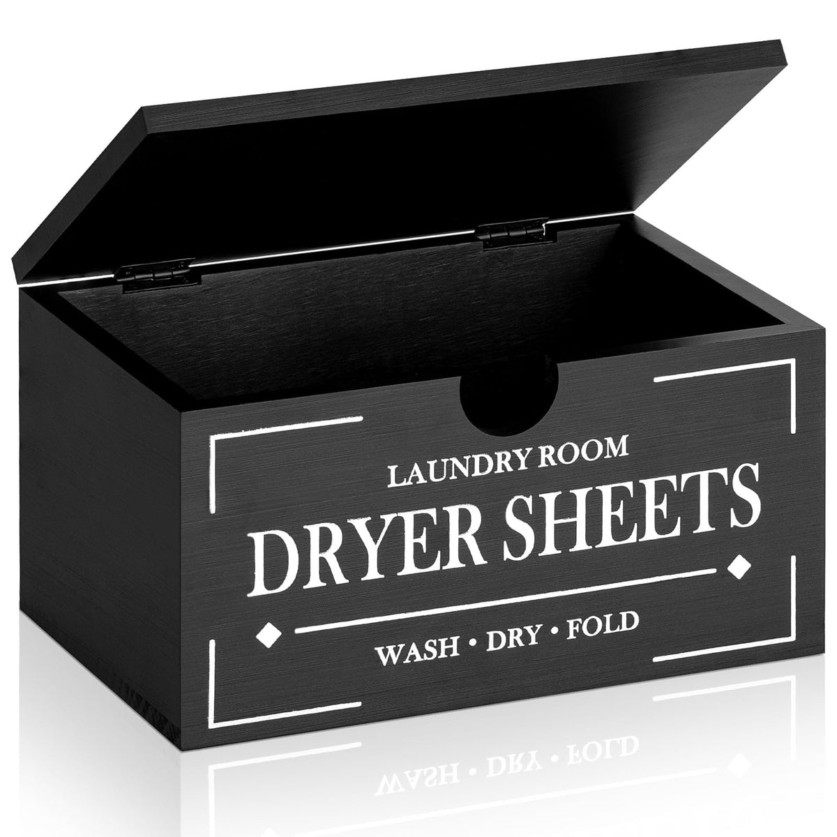 Black Dryer Sheet Holder with Lid C3368