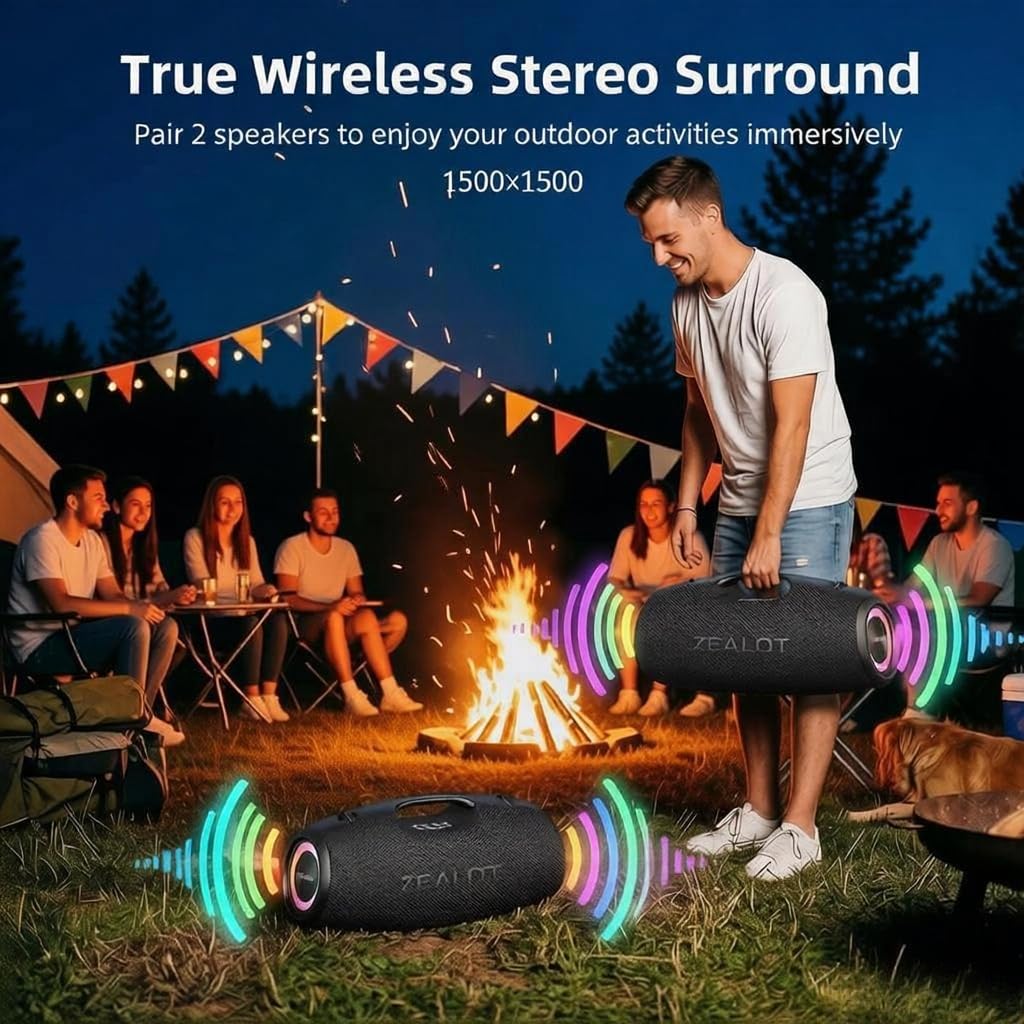 Black 120W Portable Waterproof Bluetooth Speaker X617