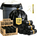 33 Gallon Heavy Duty Trash Bags 110 Count Black Can Liners T32270