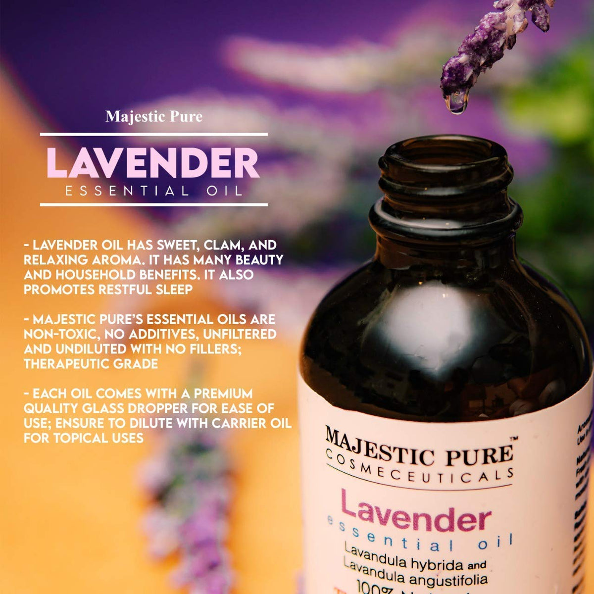 Lavender and Eucalyptus Essential Oil 3 Bottle Bundle 4 fl oz Each Y513