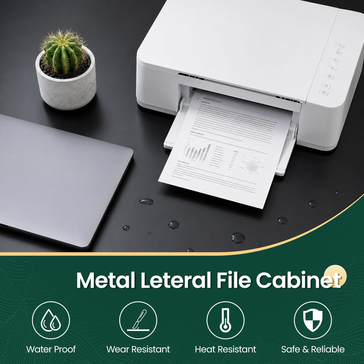4 Drawer Black Metal File Cabinet R52019