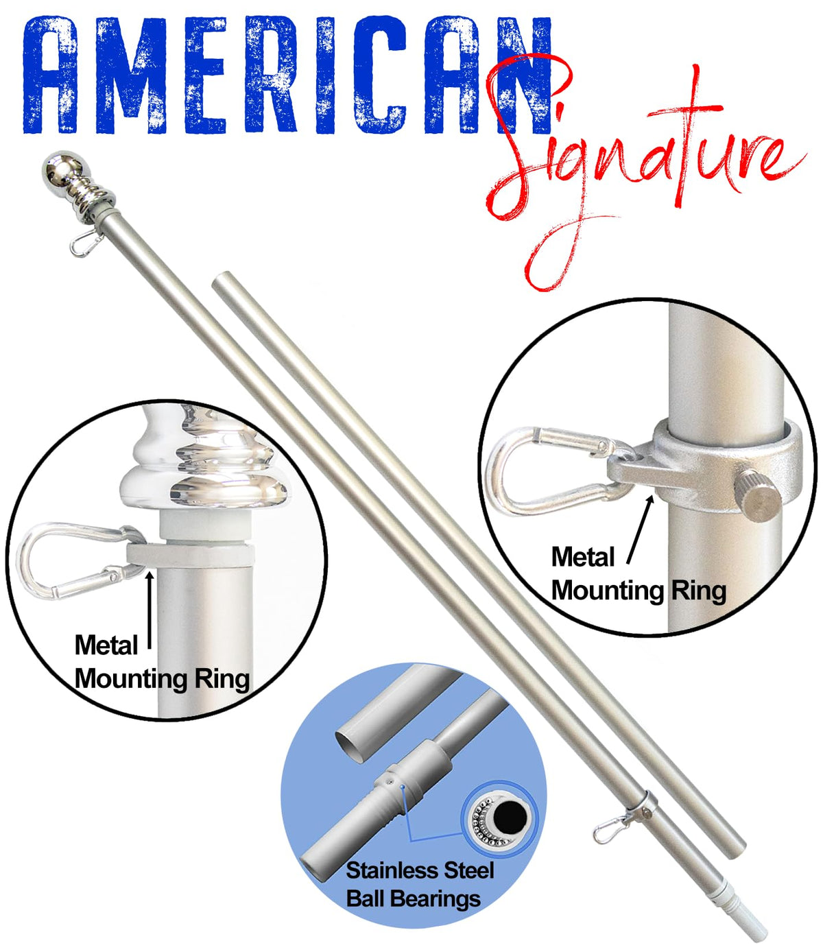 American Flag with Pole W668