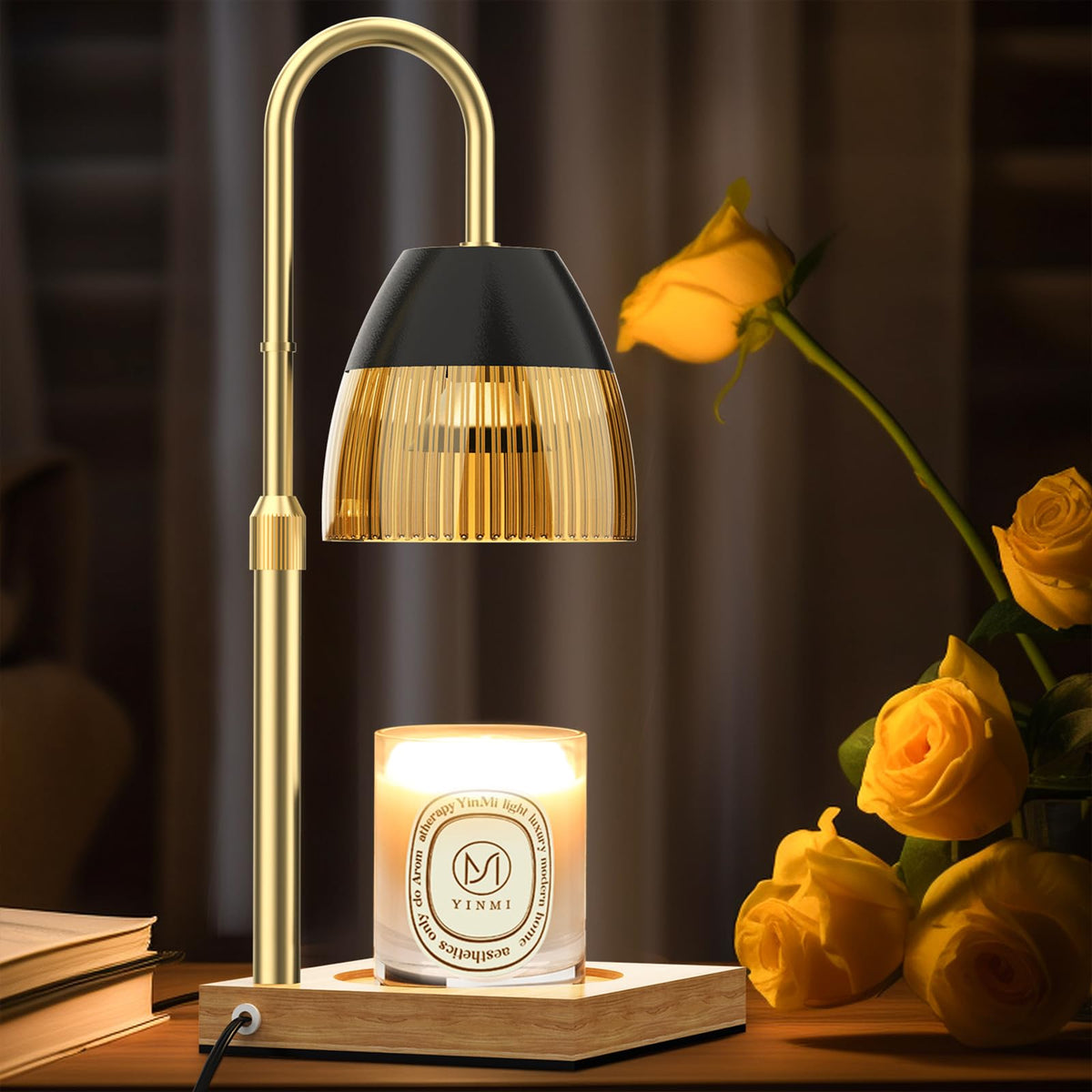Candle Warmer Lamp with Timer Auto Off, Dimmable Height Adjustable Wax Melting Lamp P5218