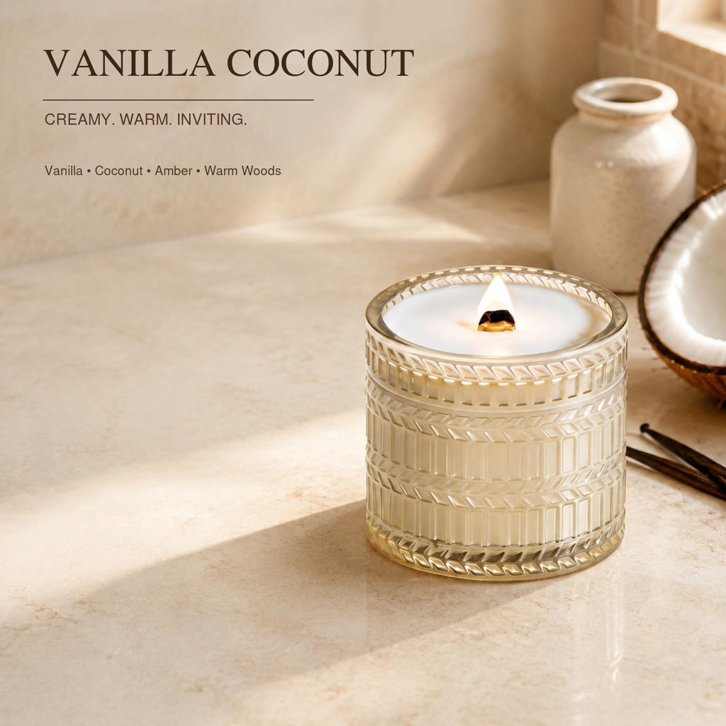 Vanilla Coconut Wood Wick Candle 7.4 oz C118952