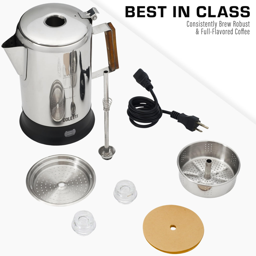 9 Cup Stainless Steel Electric Percolator C63321
